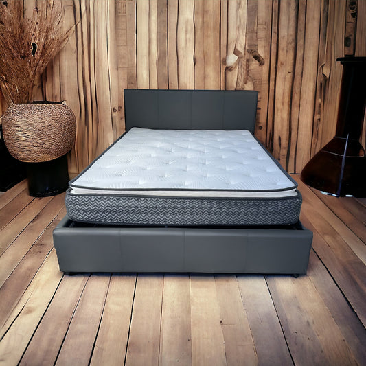 Deluxe Double Storage Bed with Comfort Mattress - Easy Lift with Gas Strut Mechanism