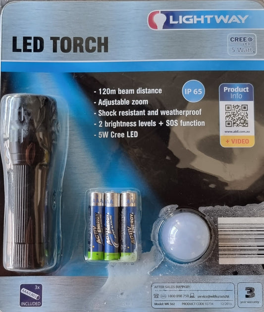 Lightway LED Torch 5w - 120 metre range