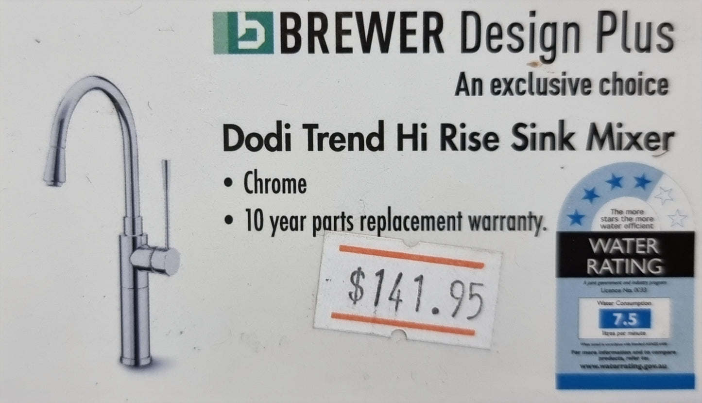 Brewer Designs - Dodi Trend Hi Rise Sink Mixer