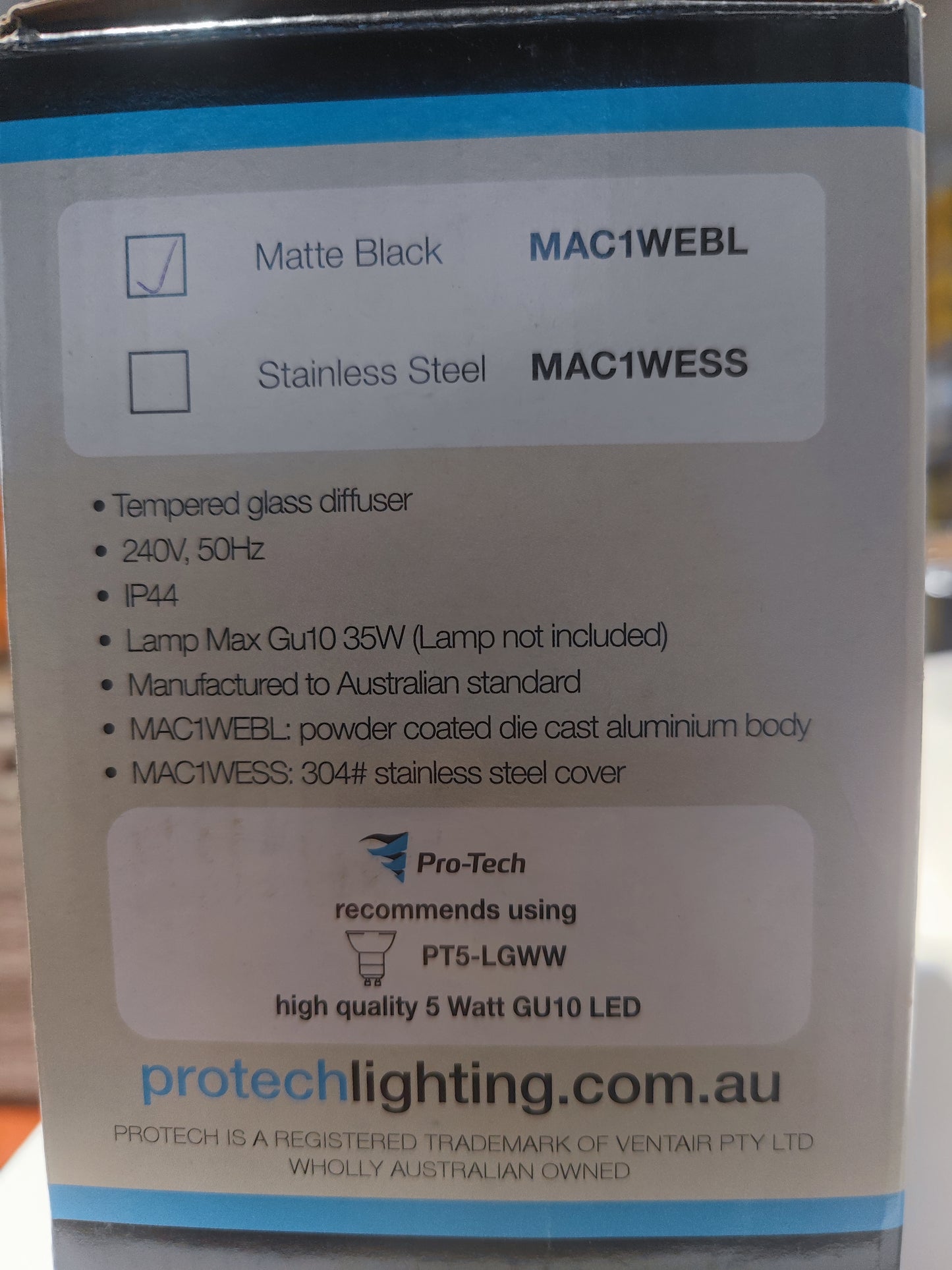 Pro-tech Mackay Exterior Wall Light - LED compatable